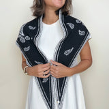 Paisley Knit Triangle Scarf