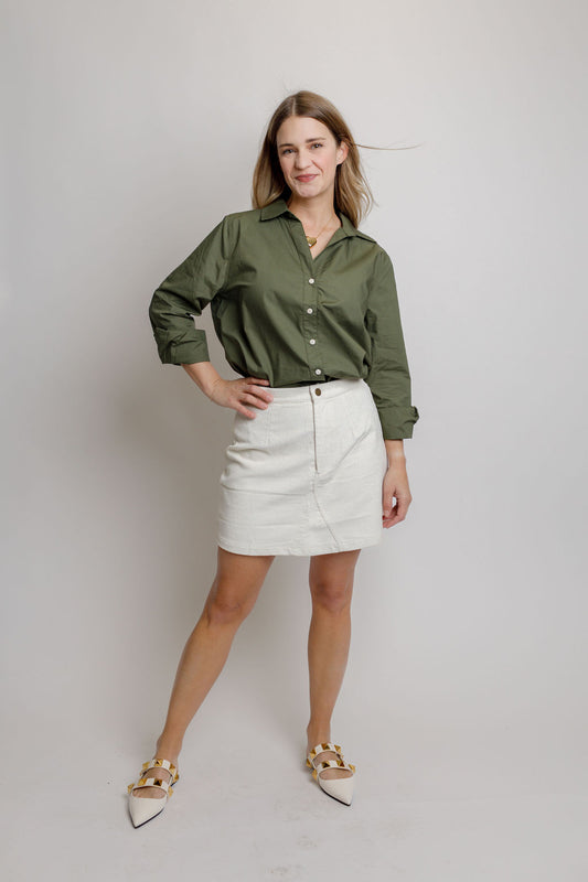 Hartford Corduroy Skirt- Ivory