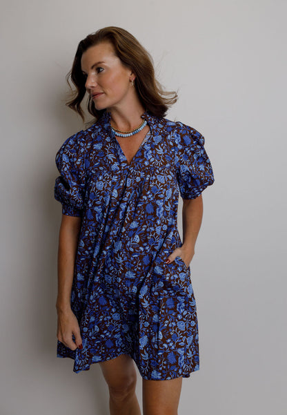 Bruceton Floral Split Neck Dress