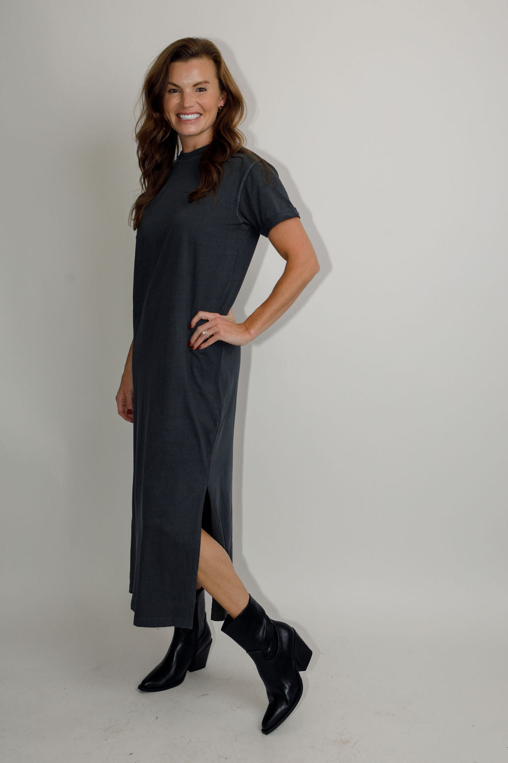 Relaxed Tee Dress- Limo