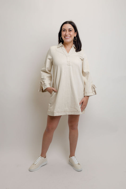 Gabi Denim Dress- Cream