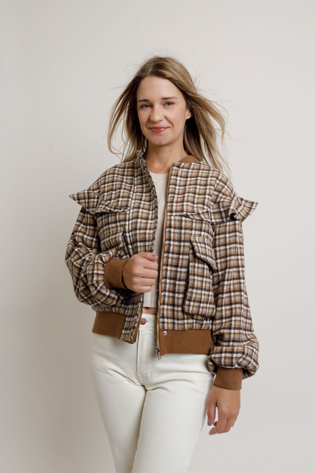 Dylan Plaid Bomber Jacket