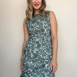 Dariel Jacquard Feather Hem Dress