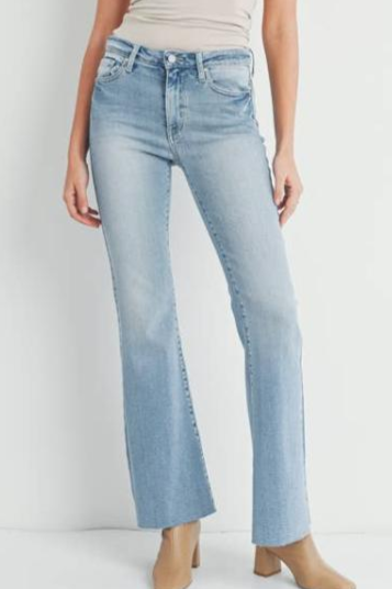 Mid-Rise Straight Bootcut Jeans