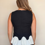 Coleen Contrast Bubble Hem Top