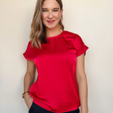 Blanca Cap Sleeve Satin Top