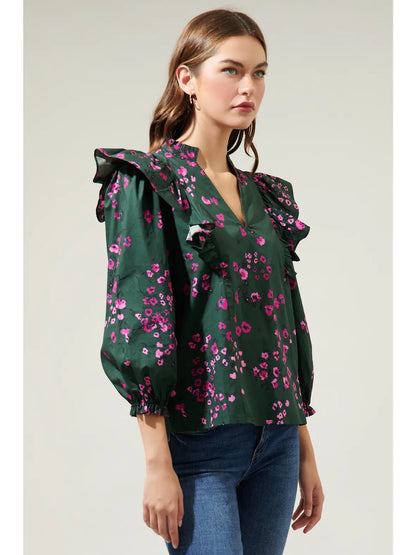 Anissa Floral Ruffle Top