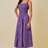 Kimmy Smocked Stripe Midi Dress