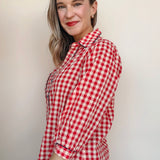 Mizuki Gingham Button Down Top