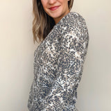 Raven Printed Button Front Cardigan