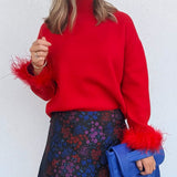 Clark Feather Trim Sweater