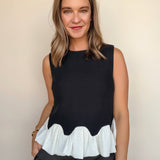 Coleen Contrast Bubble Hem Top