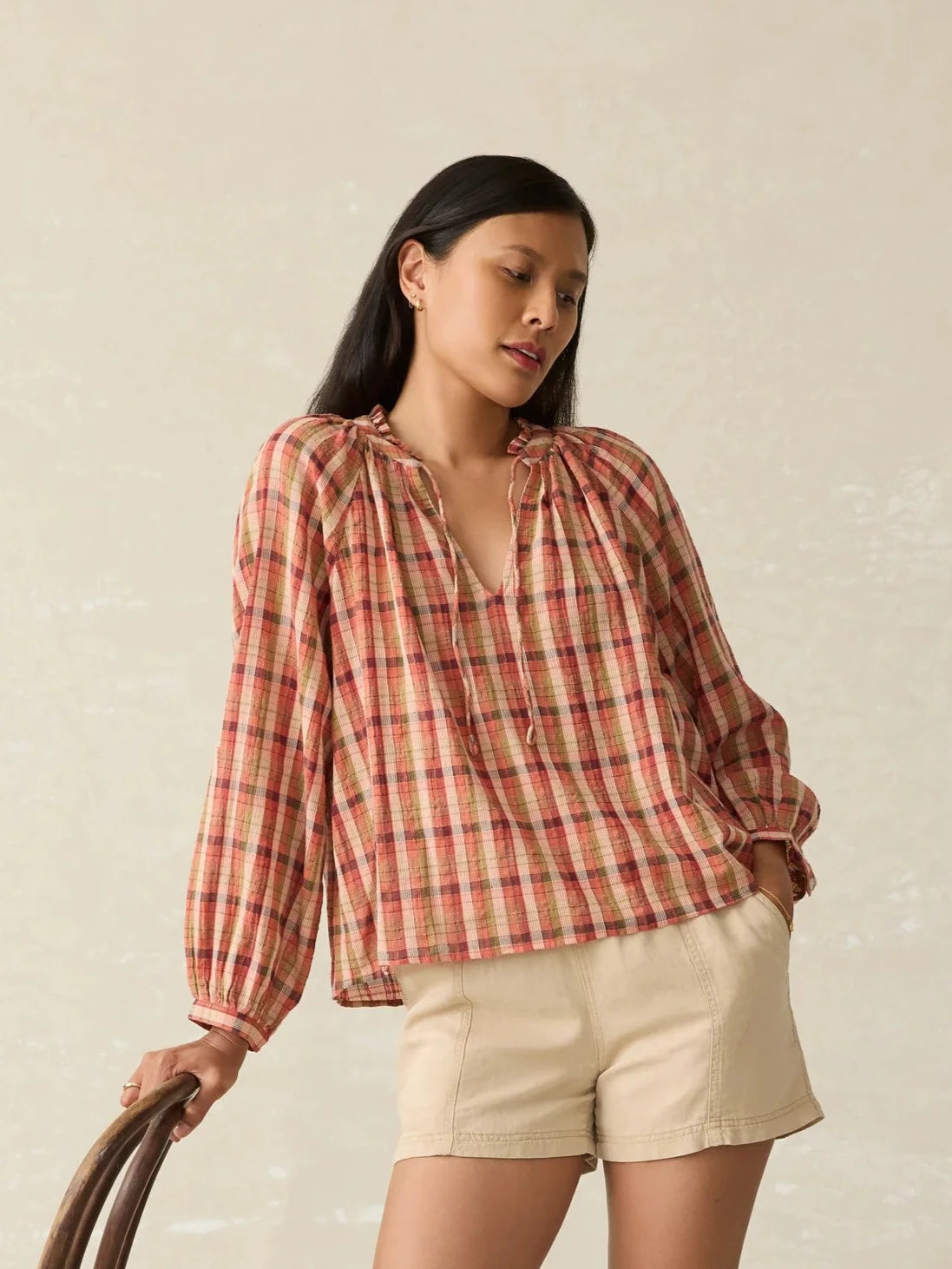 Annalise Top- Sunset Gingham