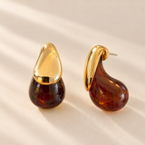 Lola Resin Gold Drop Earrings