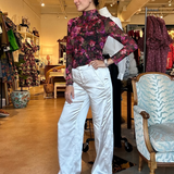 Modern Satin Trouser- Silver