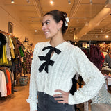 Priscilla Bow Dot Sweater