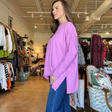 Catalina Crewneck Sweater- Razzle Pink