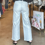 Saige Wide Leg Crop- Silver Glow
