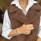 Daisy Fur Vest- Brown