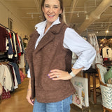 Daisy Fur Vest- Brown