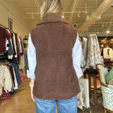 Daisy Fur Vest- Brown
