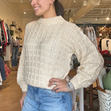 Chjara Textured Sweater- Creme