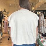 Veronica V-Neck Sweater Vest- Ivory