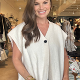 Veronica V-Neck Sweater Vest- Ivory