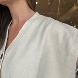 Veronica V-Neck Sweater Vest- Ivory