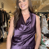 Dorothy Satin Top- Plum
