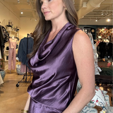 Dorothy Satin Top- Plum