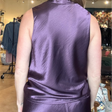 Dorothy Satin Top- Plum