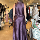 Barbara Satin Skirt- Plum