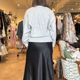 Dina Shirred Midi Skirt- Black