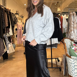 Dina Shirred Midi Skirt- Black