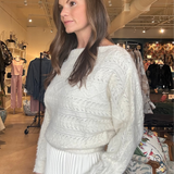 Carol Cable Knit Sweater- Cream