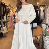 Billie Pleated Skirt- Cream