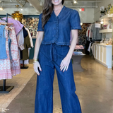 Selena Denim Tie-Waist Pants