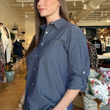 Annalise Pinstripe Button Down Top