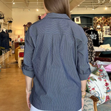 Annalise Pinstripe Button Down Top
