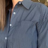 Annalise Pinstripe Button Down Top