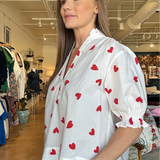 Cupid Puff Sleeve Top- Hearts