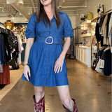 Pamela Belted Denim Dress