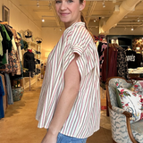 Bonaia Stripe Top- Butter