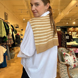 Easy Layer Sweater Scarf- Taupe Stripe