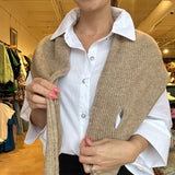 Knit Triangle Sweater Shawl