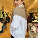 Knit Triangle Sweater Shawl