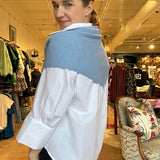 Knit Triangle Sweater Shawl