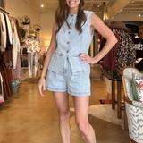 Leia Denim Vest Set
