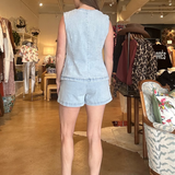 Leia Denim Vest Set